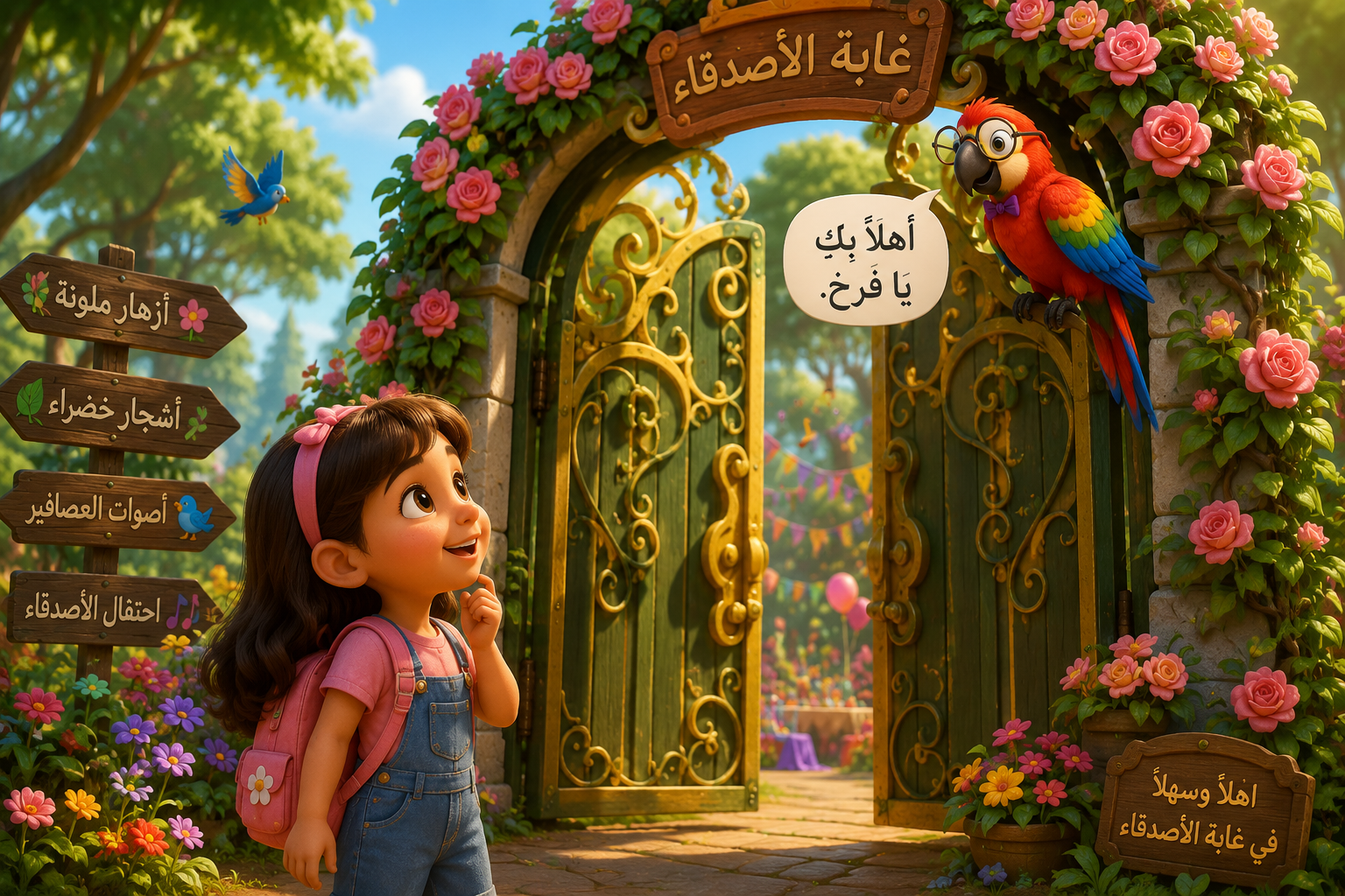 فَرَحُ وَغَابَةُ الْأَصْدِقَاءِ